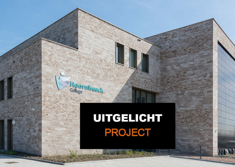 Hoornbeeck college in Goes. Gevel met een lichte Clickbrick