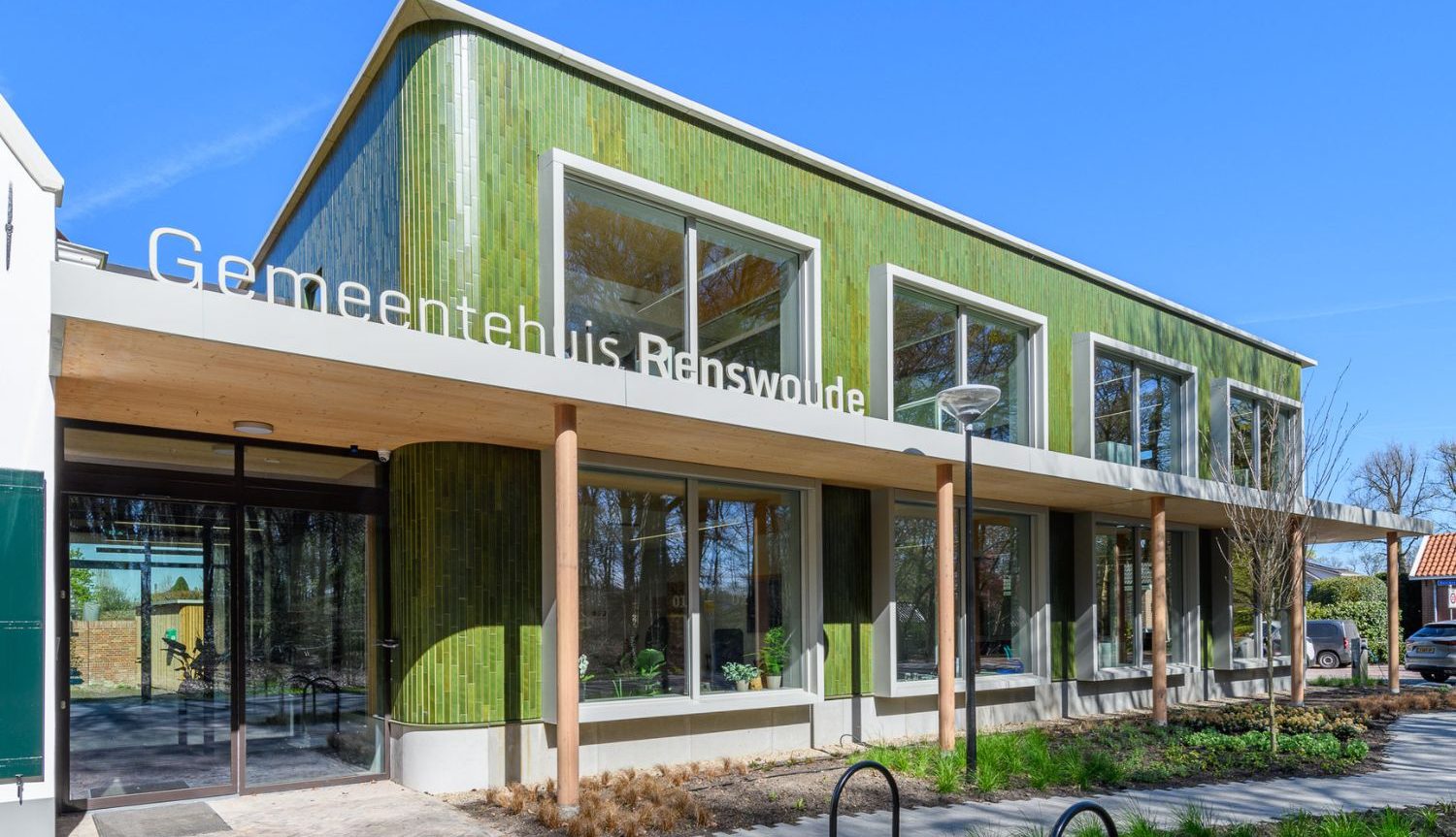 Gemeentehuis Renswoude circulair A Brick gevelsysteem Waste glaze nieuwe aanbouw Aberson