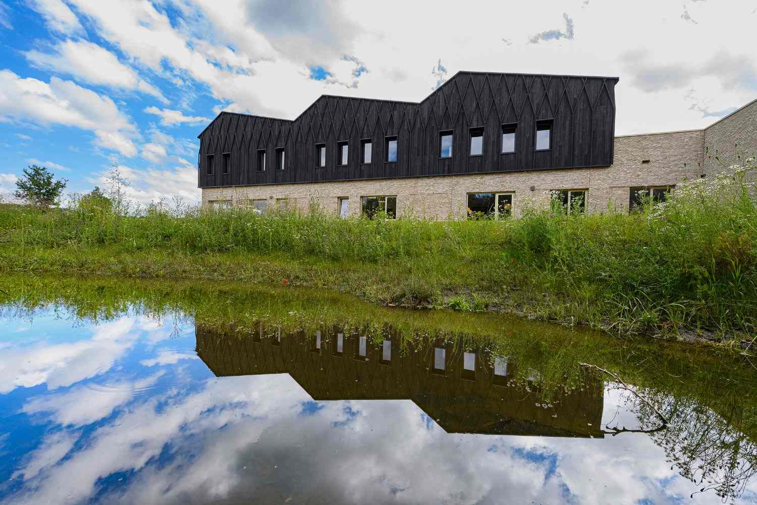 Esdal college Borger - aan water - gevelstenen en mortel - Aberson